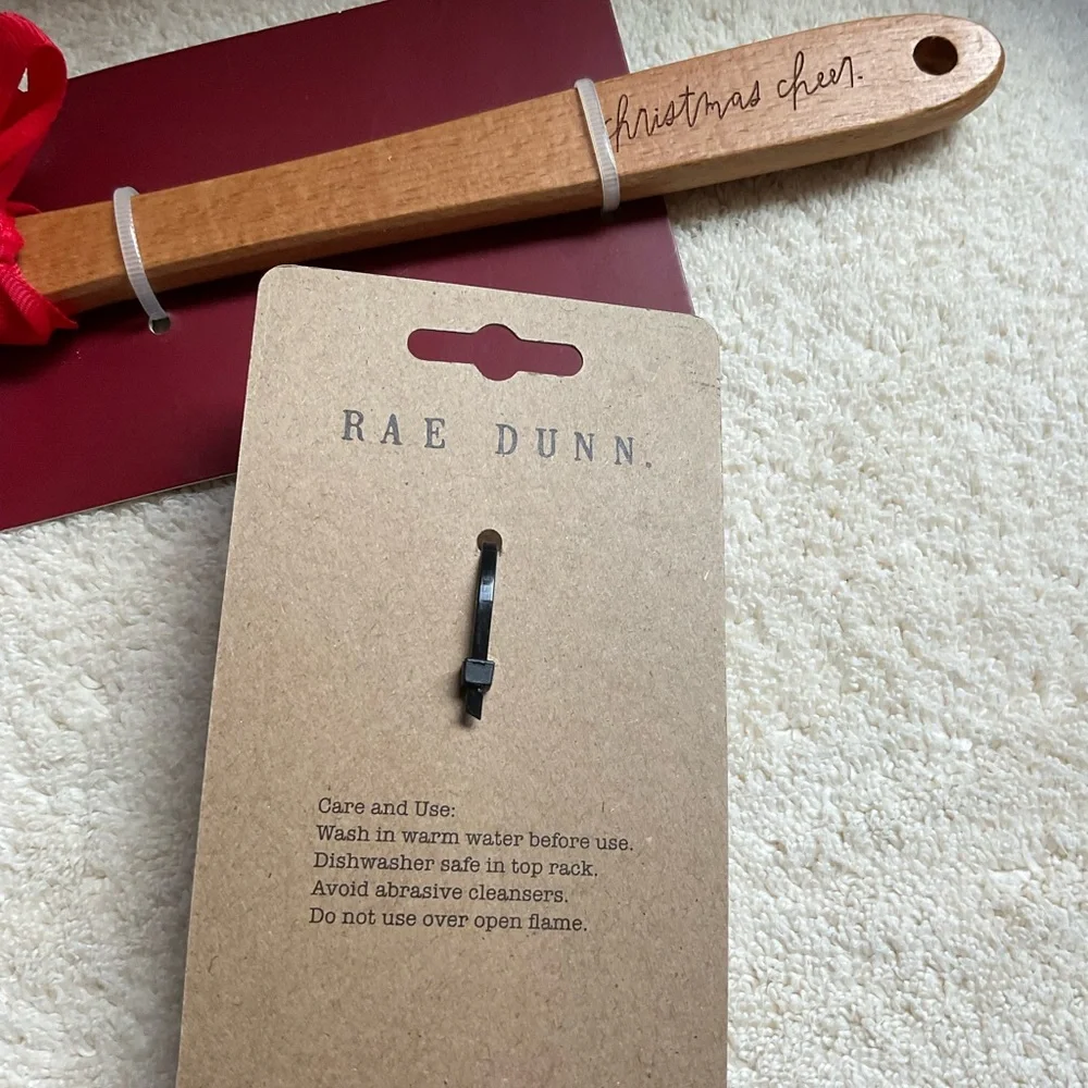 Rae Dunn Full Size Wooden Handle Silicone Spatulas, FA LA LA & MIX 2 count